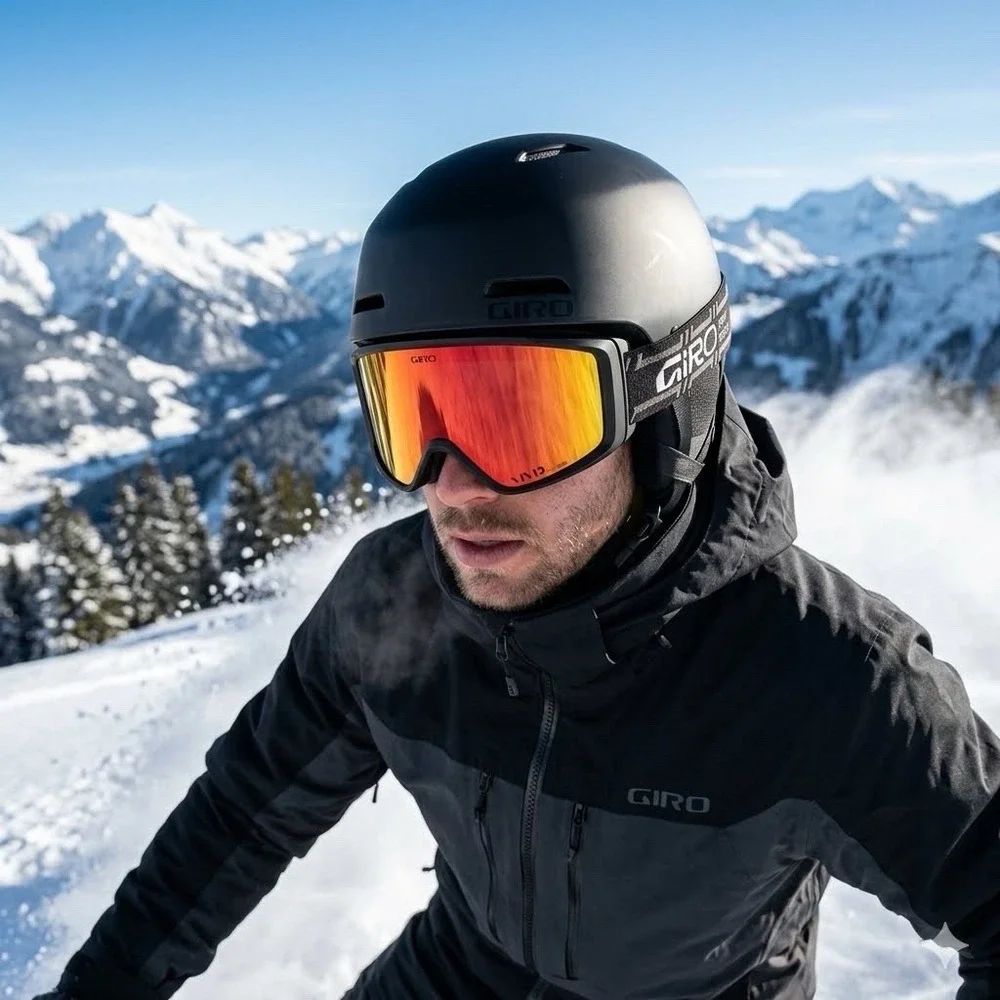 2 Giro Index 2.0‎ OTG Snow Goggles Black Frame Vivid Ember Lens - New with Box